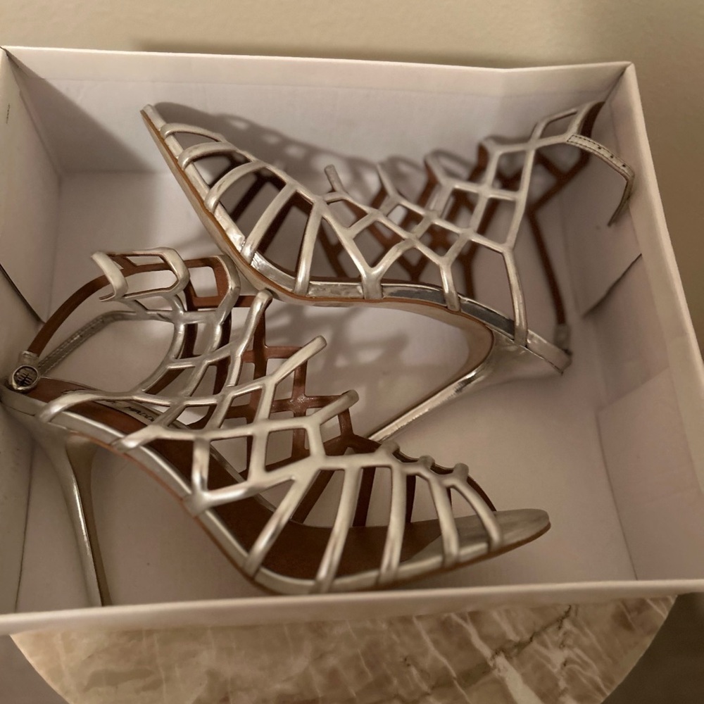 Steve Madden Silver Flither Heels (used)